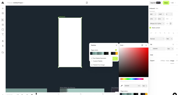 Create mockups online | Artboard Studio screen