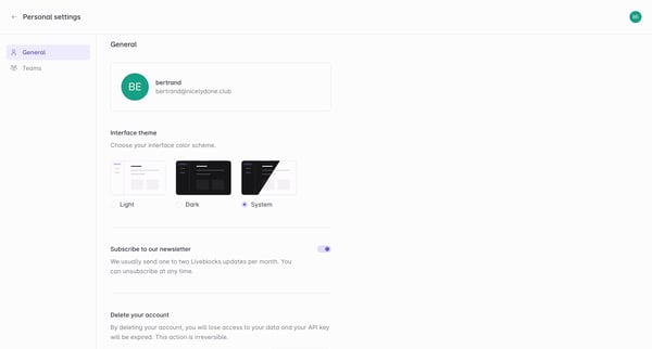 General | Liveblocks screen