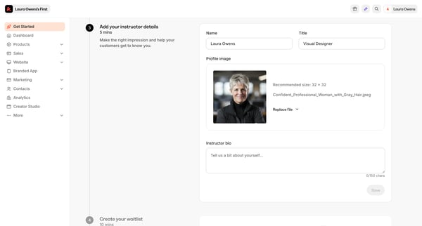 Kajabi - adminsites2148600208get_started screen