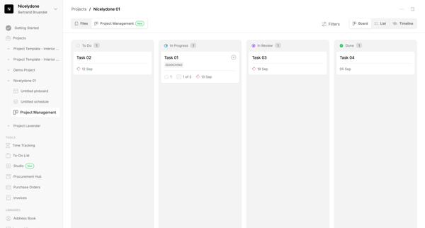 Project Management | Programa screen