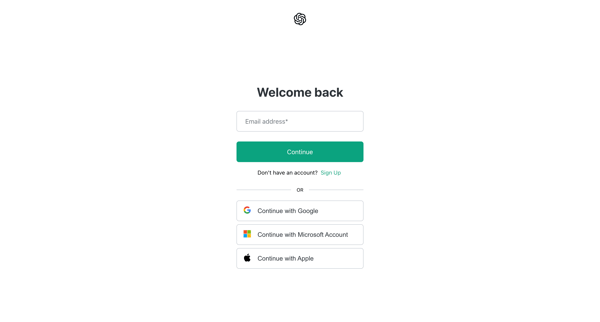 Login - ChatGPT screen