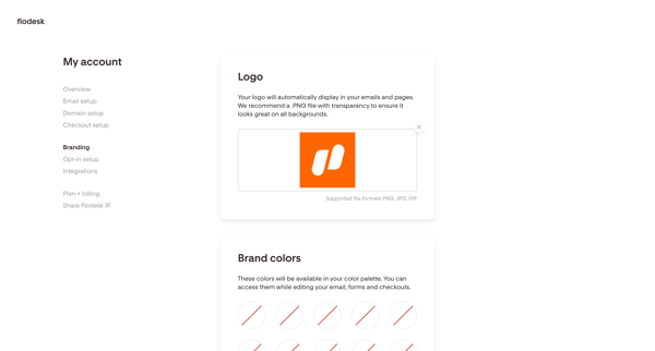 Branding | Flodesk screen