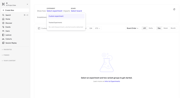 AI / Mixpanel screen