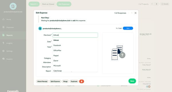 Expense Report - 24th July 2024 - Report screen
