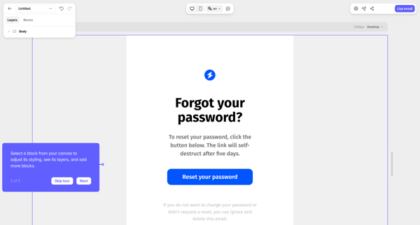 Editor — Tabular screen