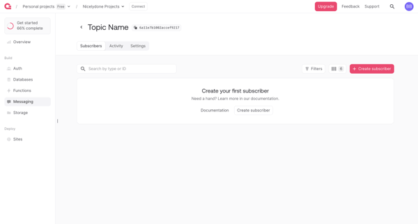 Topic - Appwrite screen
