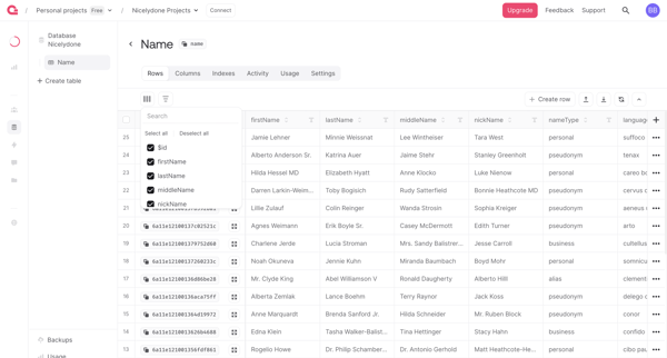 Name - Appwrite screen