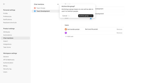 Chat mentions - Height screen