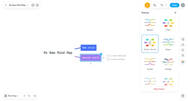 My New Mind Map - MindMeister Mind Map screen