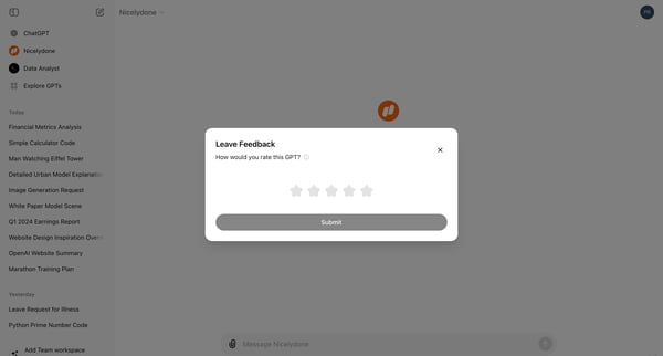 ChatGPT - Nicelydone screen