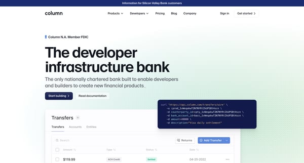 Column — The developer infrastructure bank screen