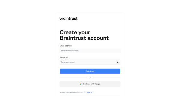 Braintrust - Ship LLM products that work screen