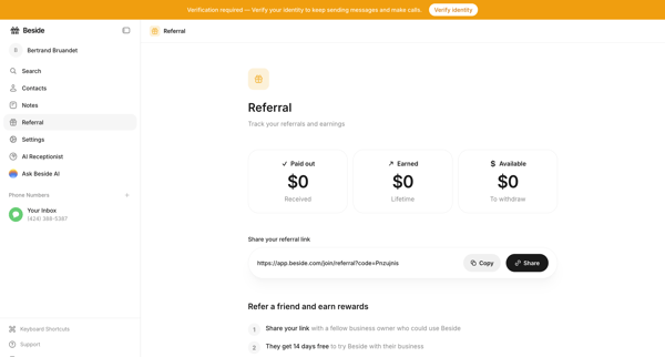 Referral - Beside screen