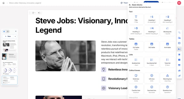 Steve Jobs Visionary, Innovator, Legend | Gamma screen