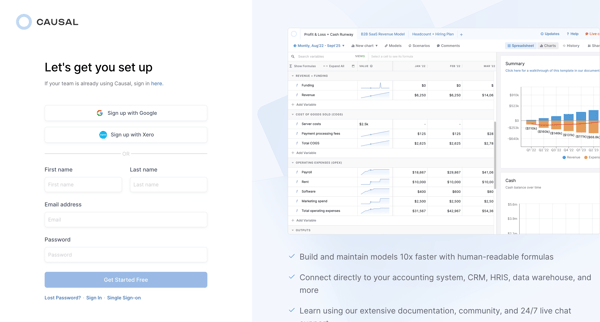 Register - Causal screen