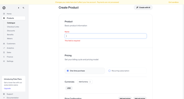 Create Product | Nicelydone | Polar screen