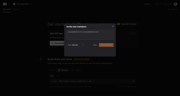 Steel | Open-source Headless Browser API screen