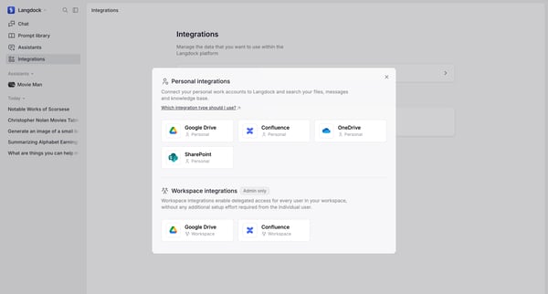 Integrations from Langdock
