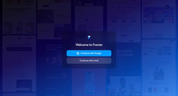 Framer Login screen