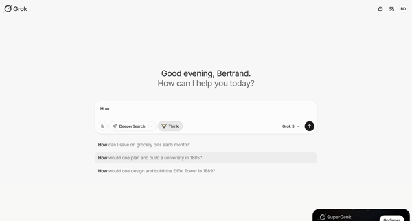 Grok screen