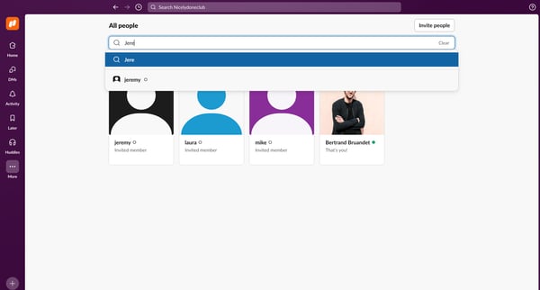 All people - Nicelydoneclub - Slack screen