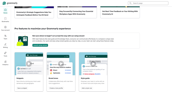 Account | Grammarly screen