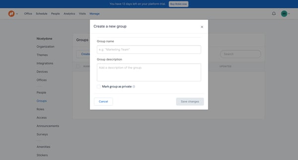 User Management - Nicelydone screen