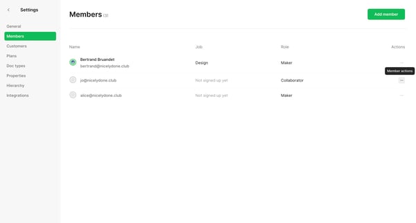 Members • Settings • nicelydone • Cycle screen