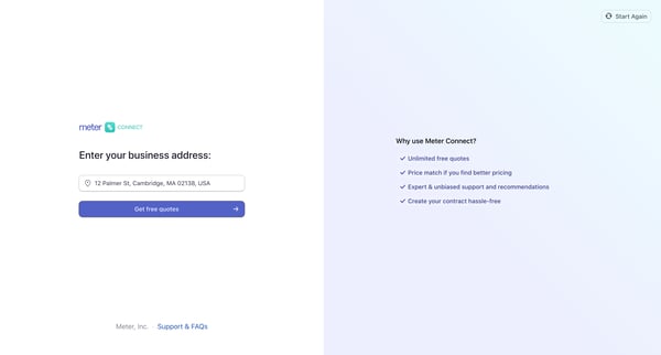 Meter Connect screen
