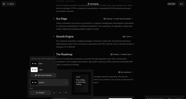 Chronicle screen