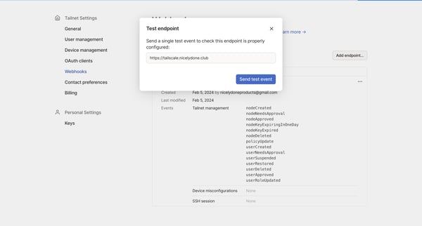Webhooks - Tailscale from Tailscale