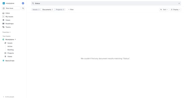 Search › Status from Linear