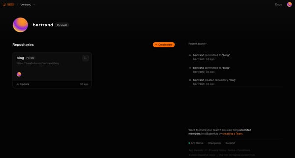 bertrand — BaseHub screen