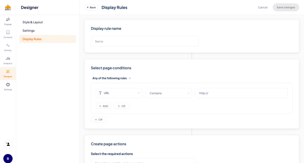 ServiceBell - Widget Designer screen