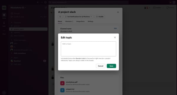 project-slack Channel - Nicelydone 01 - Slack screen
