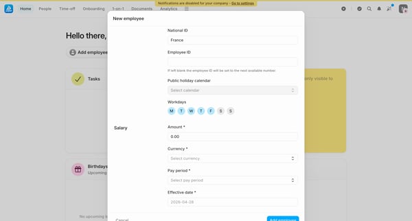 Dashboard | Aboard screen