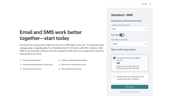 Hello! You're going to love it here | Mailchimp screen