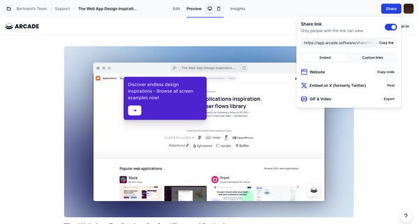 The Web App Design Inspiration Library • Nicely done | Arcade screen