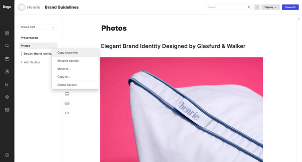 Brand Guidelines: Photos screen