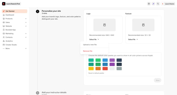Kajabi - adminsites2148600208get_started screen