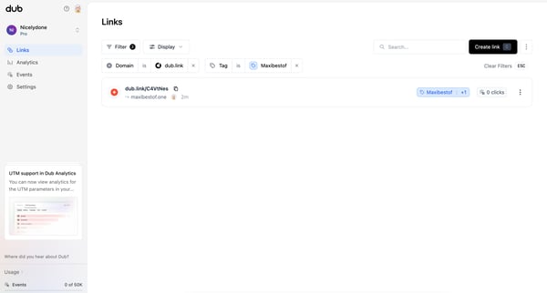 Dub.co - Link Management for Modern Marketing Teams screen