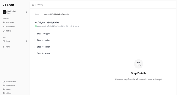 Leap AI | Automate any workflow with AI screen