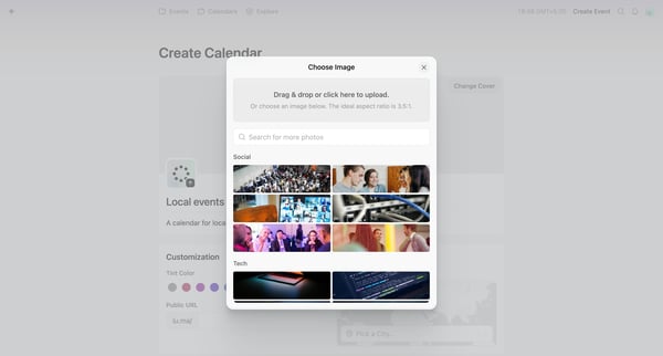 Create Calendar · Luma screen