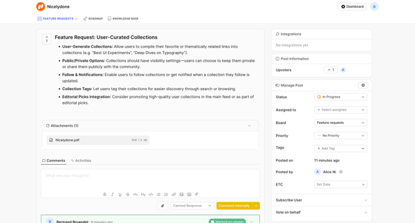 Feature Request: User-Curated Collections | Nicelydone screen