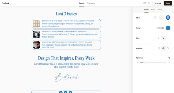 Simple link in bio | Flodesk screen