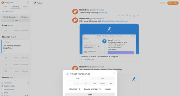 Typefully screen
