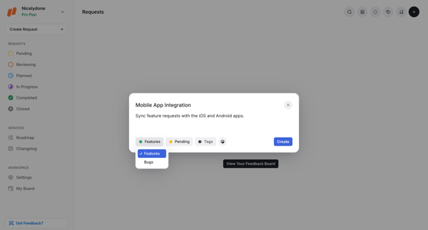 Requests | UserJot screen
