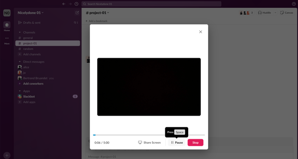 project-01 Channel - Nicelydone 01 - Slack screen