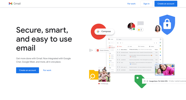 Gmail Free, Private | Secure Email Google Workspace screen