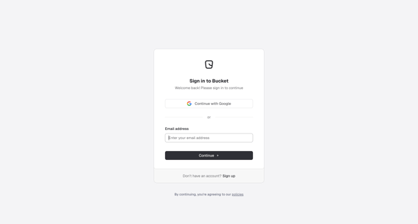 Login screen